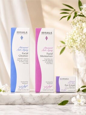Segals Solutions Advanced Anti-Aging Skincare Cleanser Moisturizer Eye Cream NEW